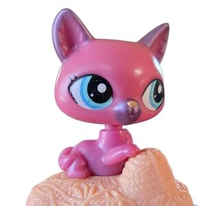 Littlest Pet Shop Pink and Purple Kitty Figure McDonalds Retired 2010